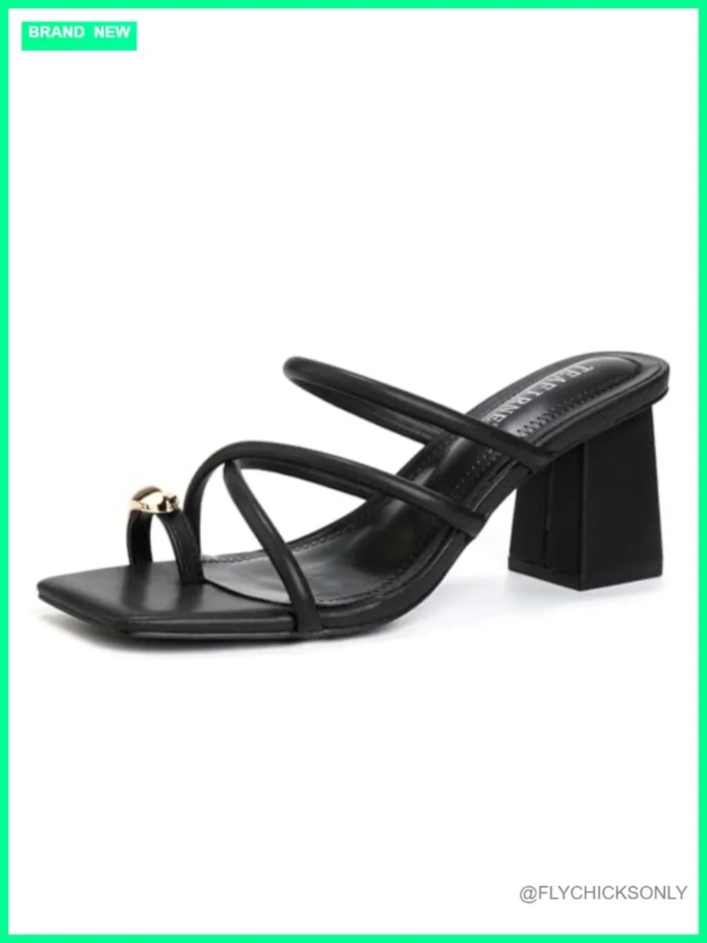 Women's Square Toe Chunky Heel Flip Flop Sandals Memory Foam